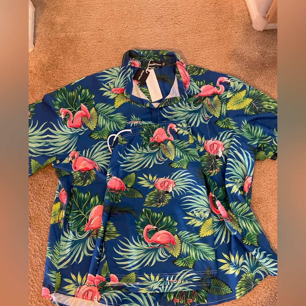 Matching Short Sleeve Button Down And Shorts